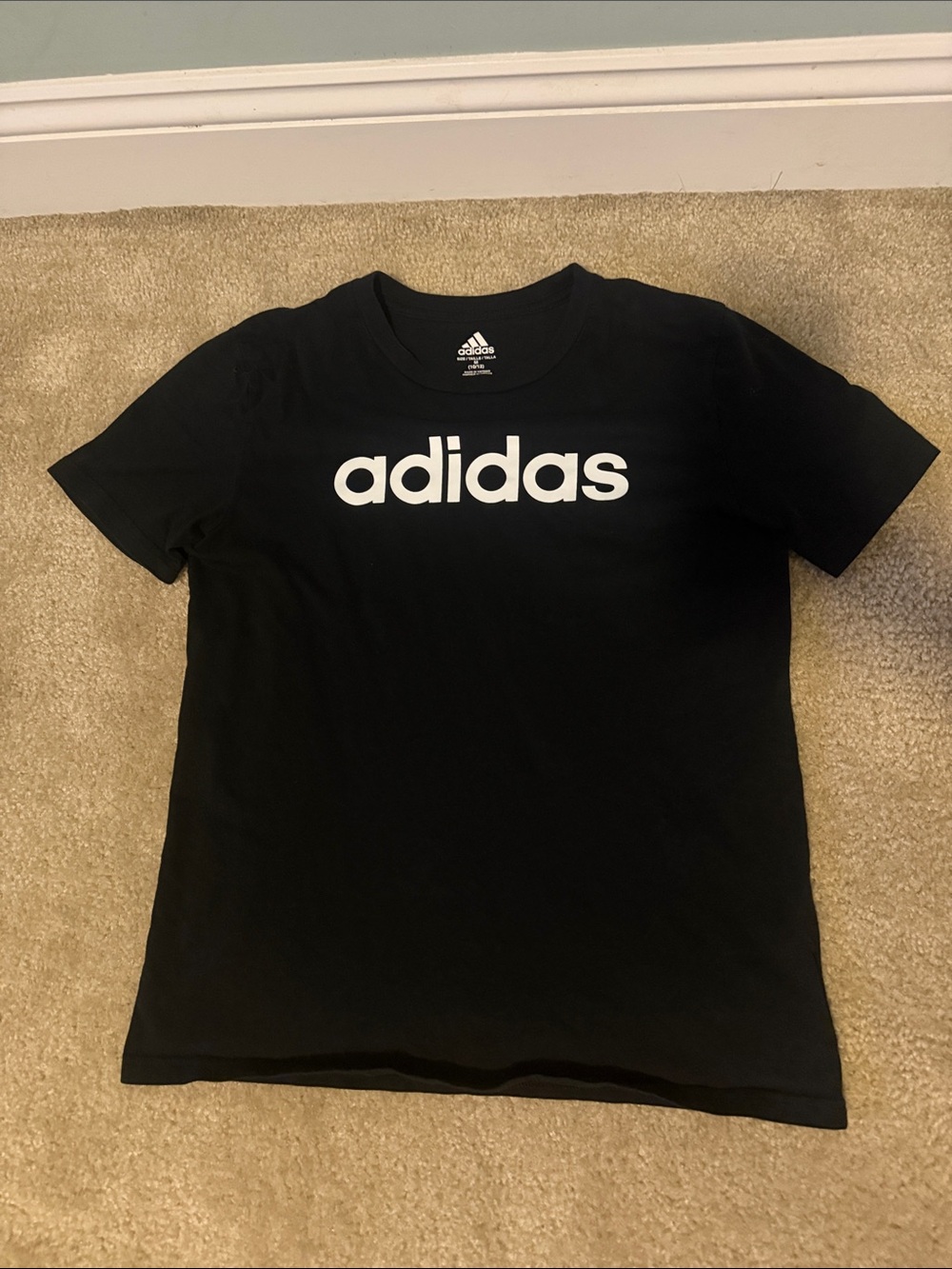 adidas Black T-Shirt with White Wordmark